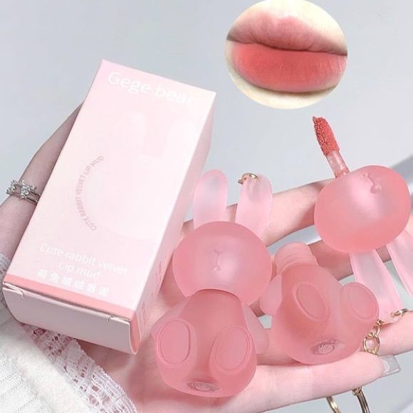 Lip Stain in Bunny Bag Charm Keychain with Gold Chain - Picture 5 of 8